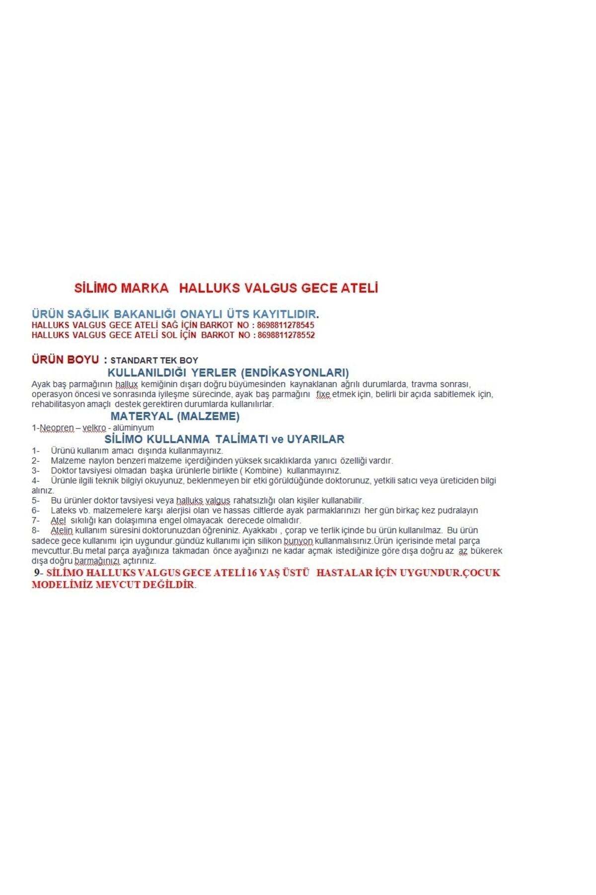 Halluks Valgus Gece Ateli Mavi 2 Adet Silikon Bunyon Seti 2 Adet 5
