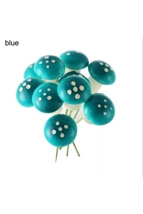 Minyatür Yapay Mavi Mantar 10 Adet MINIKKBAHCEM110281
