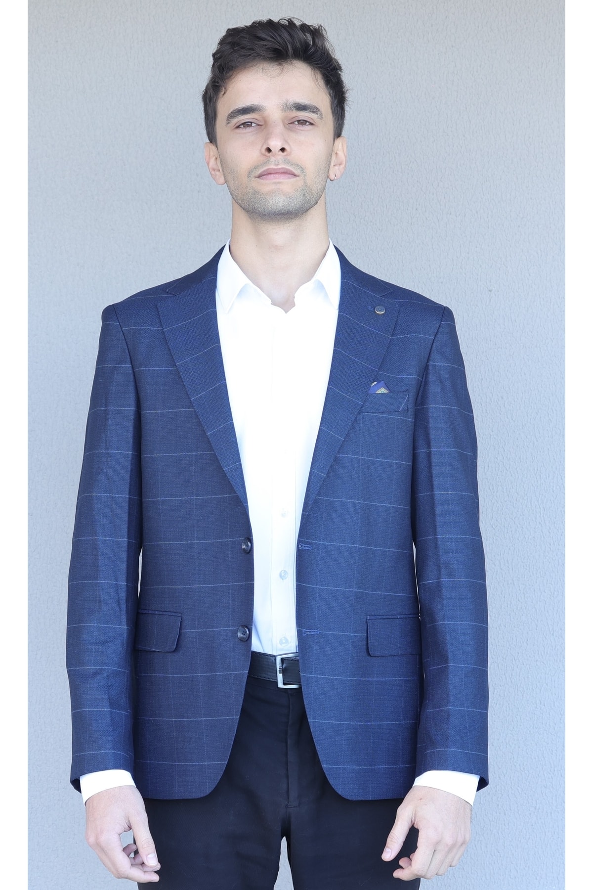 ژاکت مردانه آبی سرمه ای Luisero | 1287 اورجینال - تصویر 3