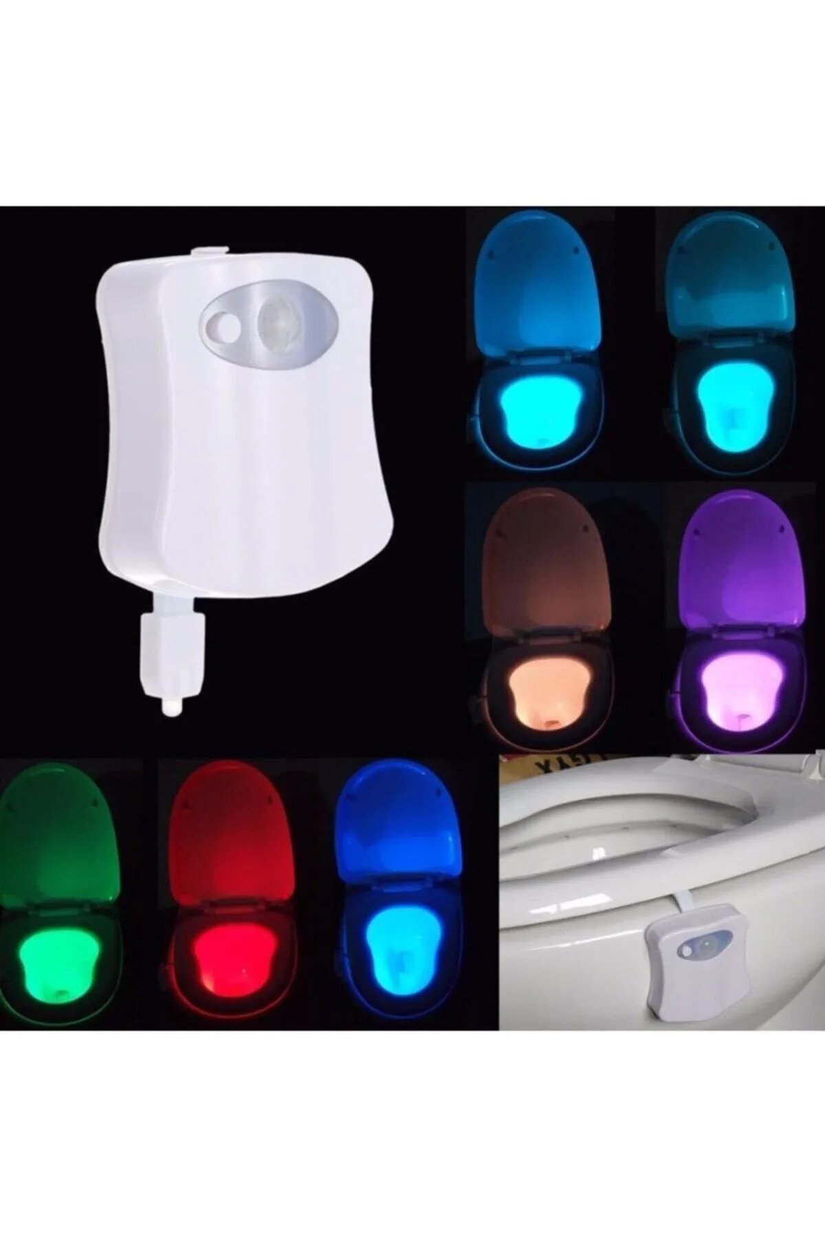 ZÜKA Klozet Gece Işık 8 Renk Sensörlü Led Banyo Lambası