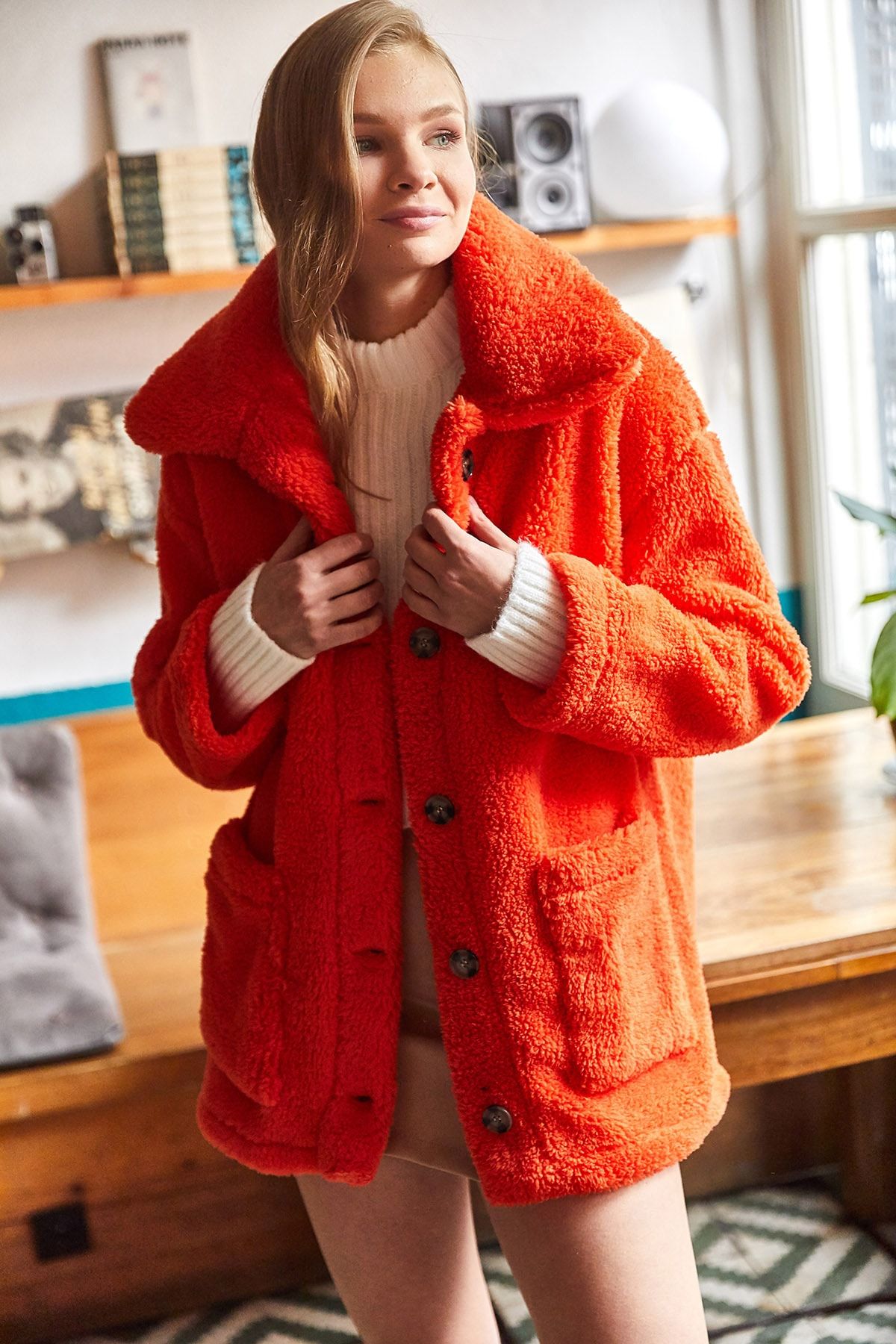 Monki deals orange jacket