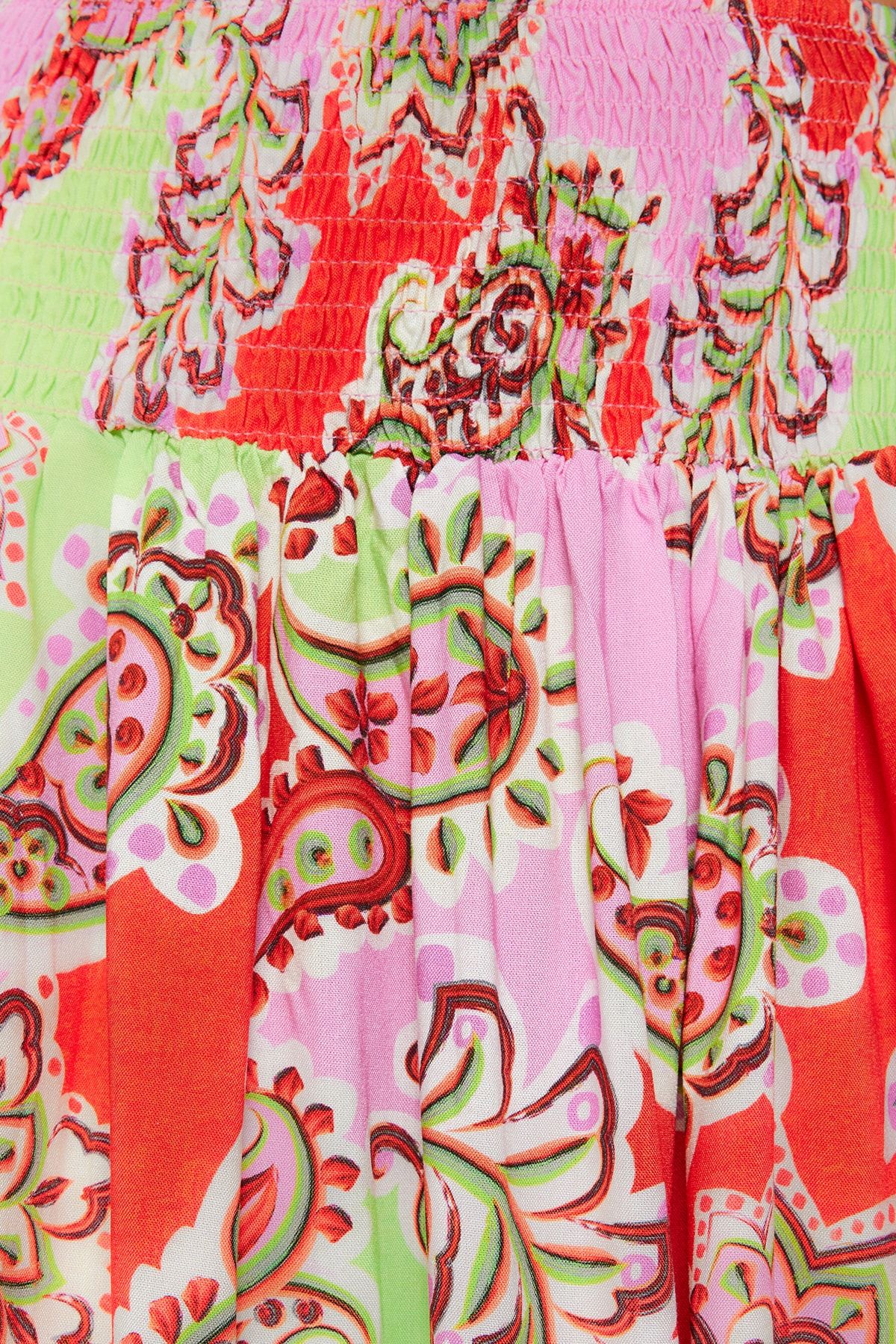 Trendyol Collection-One Shoulder Shawl Print Woven Blouse and Beach Skirt Set - Tbess23Au00056 5