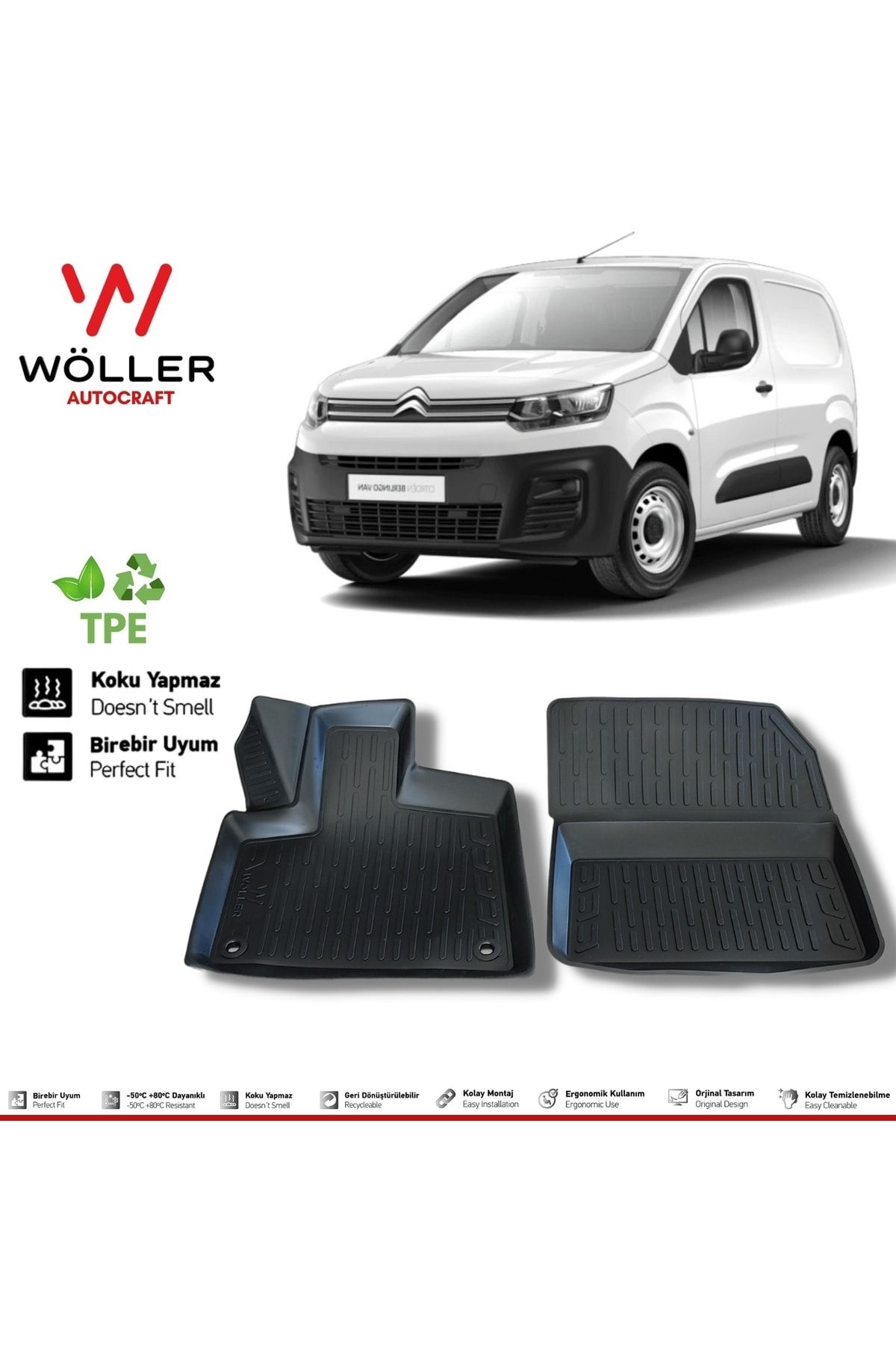 Коврик Wöller Citroen Berlingo Panelvan Doormat After 2019 3D коврик для бассейна wöller3dpaspas189