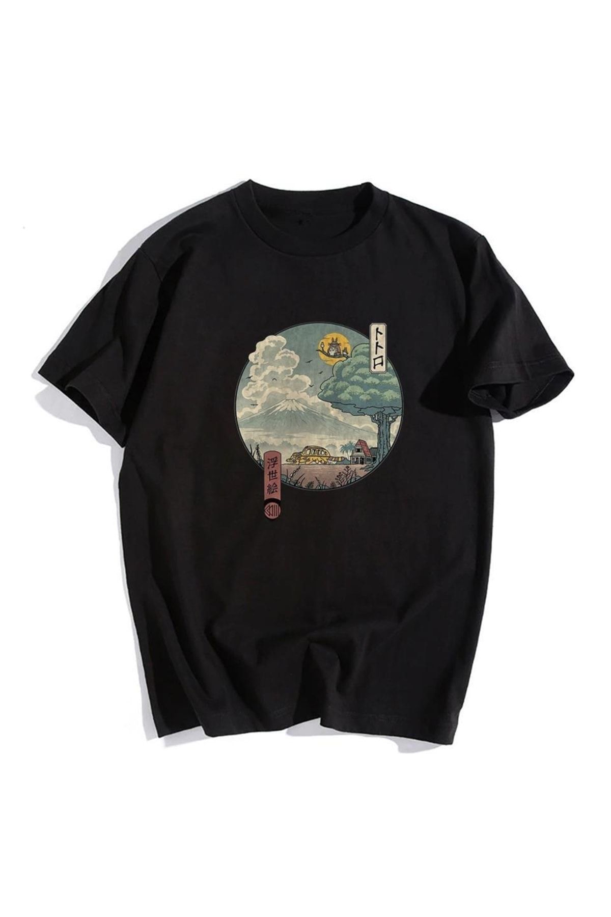 Touz-T-shirt Unisex Oversize του My Vision Neighbor Ukiyo-e Black 2