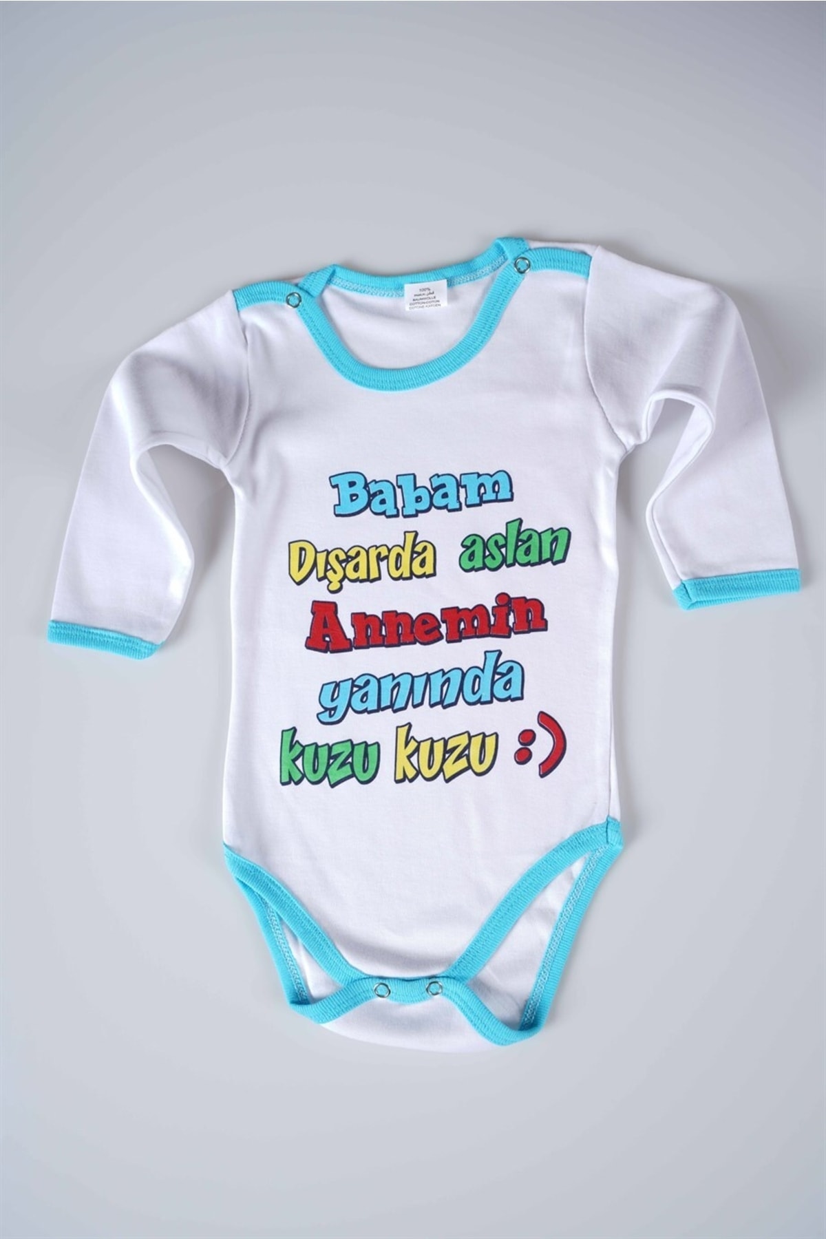 بادی نوزادی پسرانه – دخترانه فیروزه MİNİKO KİDS | MNKKDS-1581 اورجینال - تصویر 5