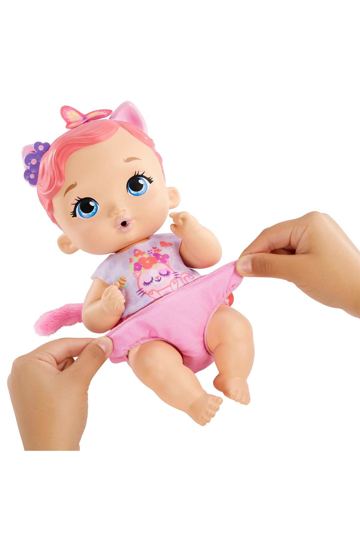 MCM GROUP Hhl21 Yavru Kedi Bebeğimin Bakım Zamanı - Pembe Saçlı Bebek My Garden Baby NY10316