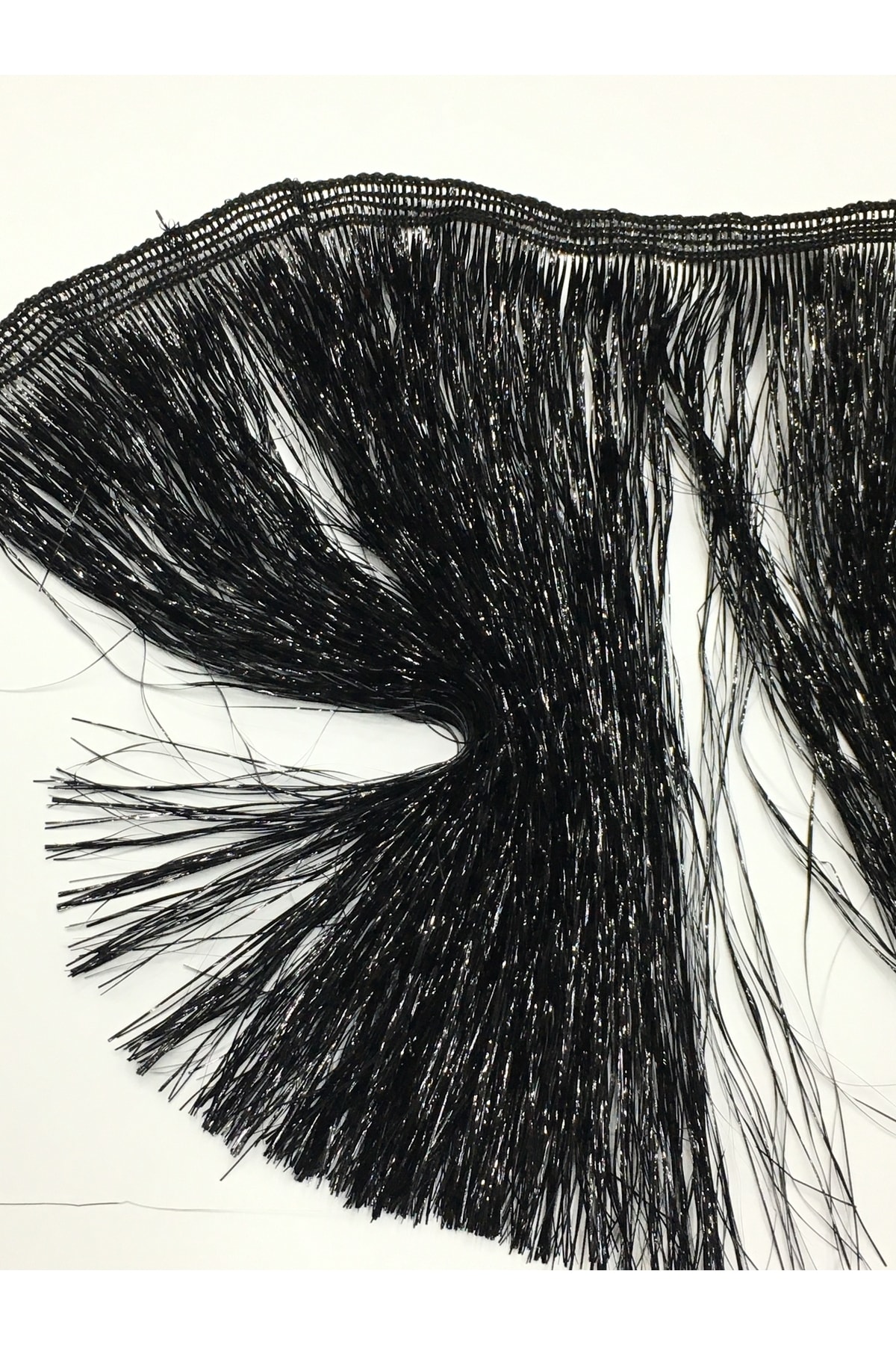 Tassel Fringe Metallic Silvery Black 20 Cm 1 Meter