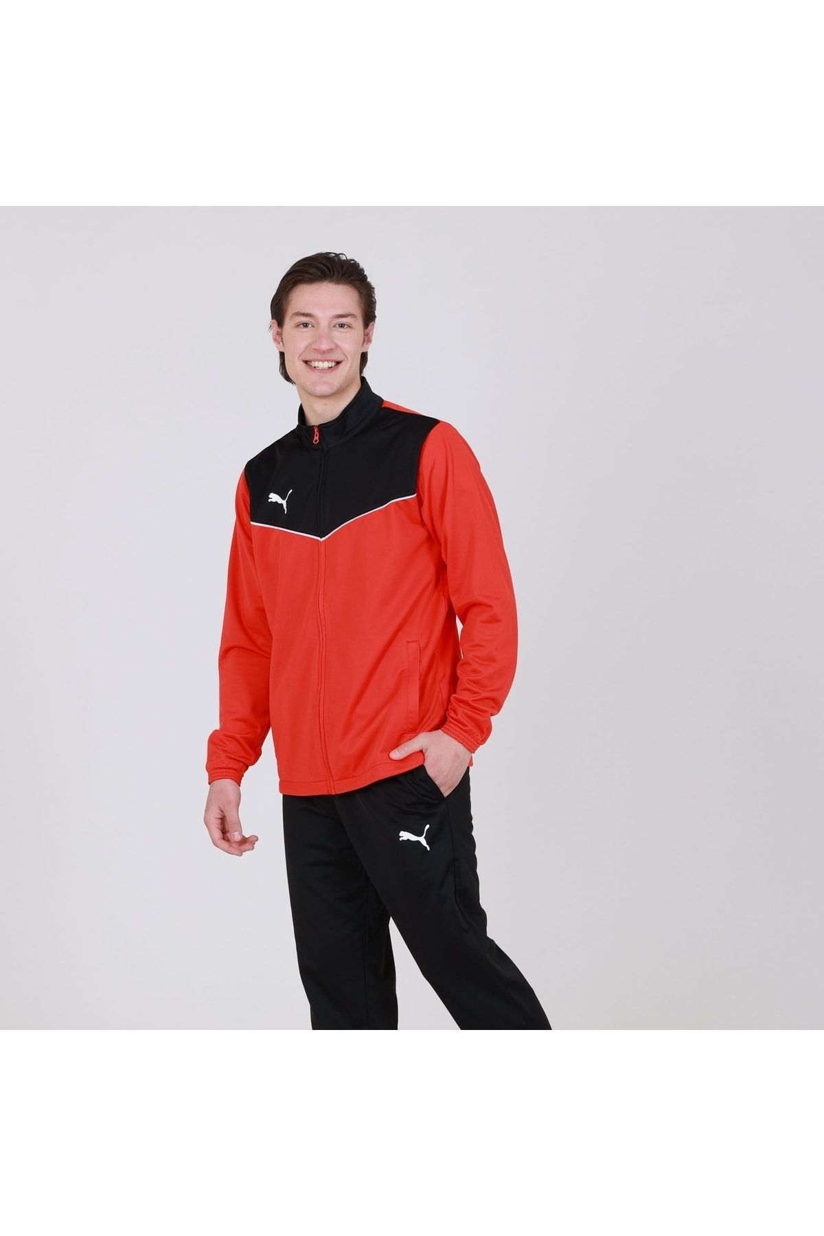 Puma red deals and black tracksuit