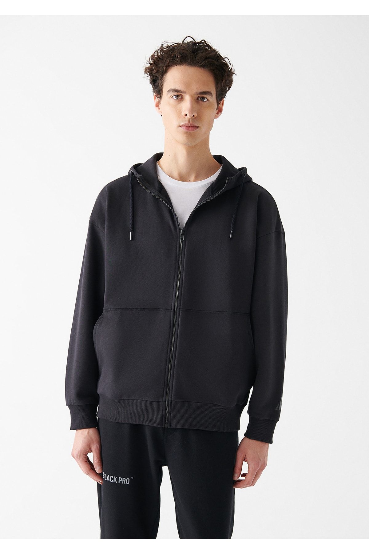 Mavi Kapüşonlu Fermuarlı Gri Sweatshirt 0610248-70087 VB7536