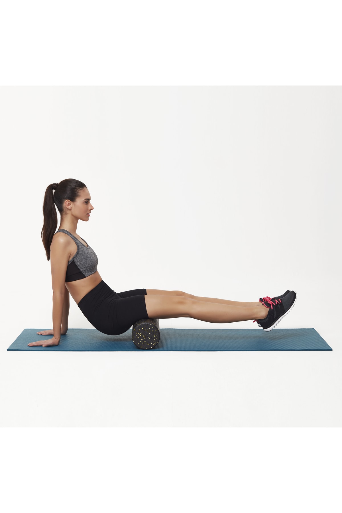 Actifoam Siyah Tırtıksız Pilates Silindiri Yoga Egzersiz Masaj Rulosu 45 cm GN10551