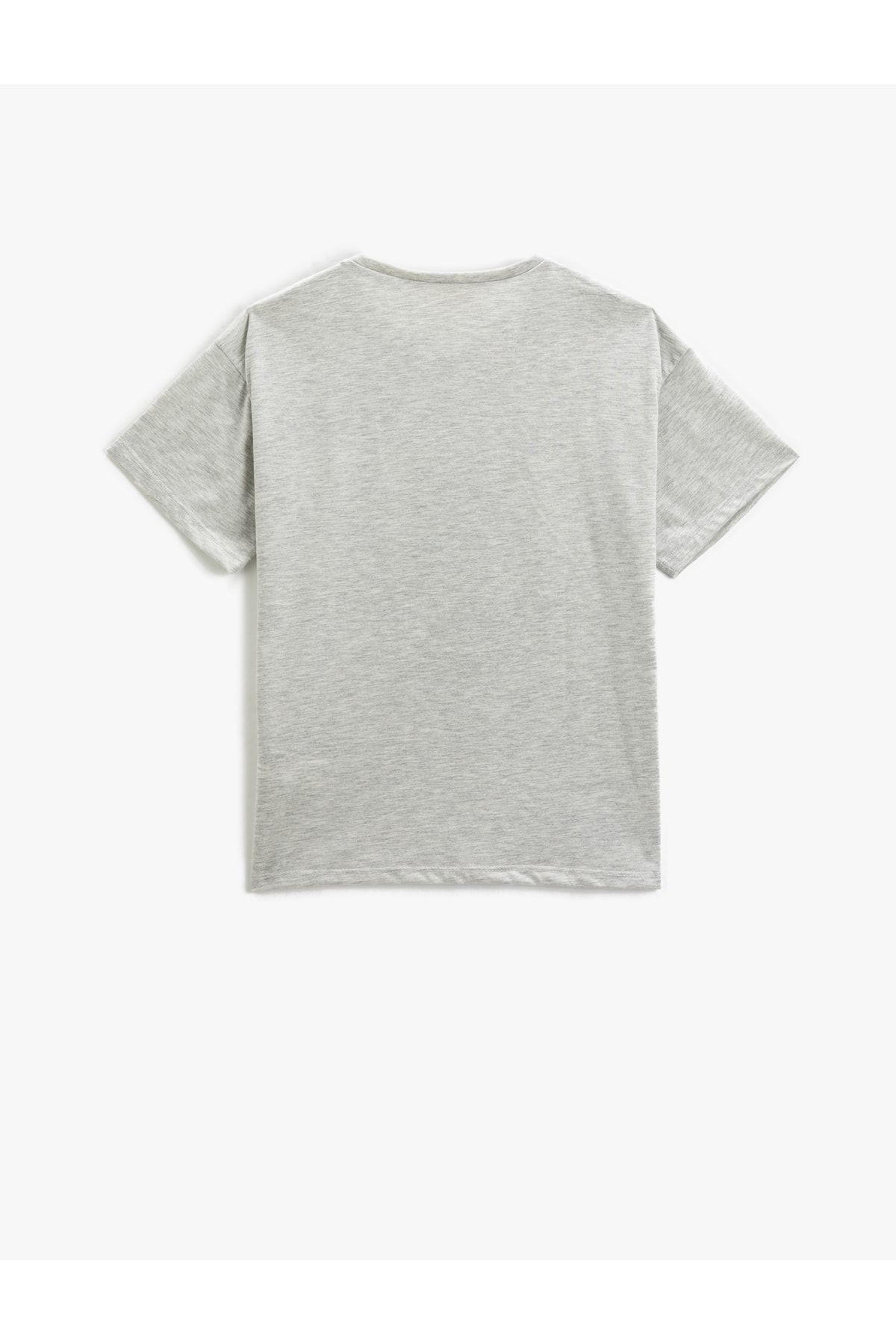 Koton تی شرت آستین کوتاه یقه نخی چاپ شده