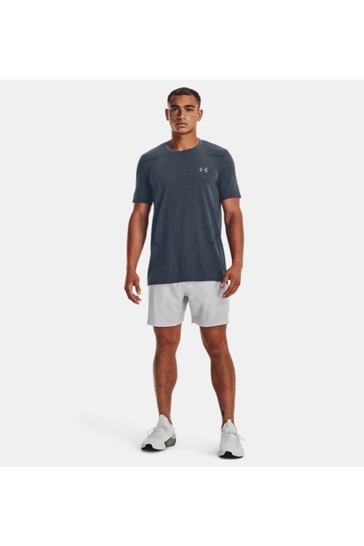 تی شرت خاکستری مردانه آستین کوتاه شبکه یکپارچه 1376921 044 Under Armour
