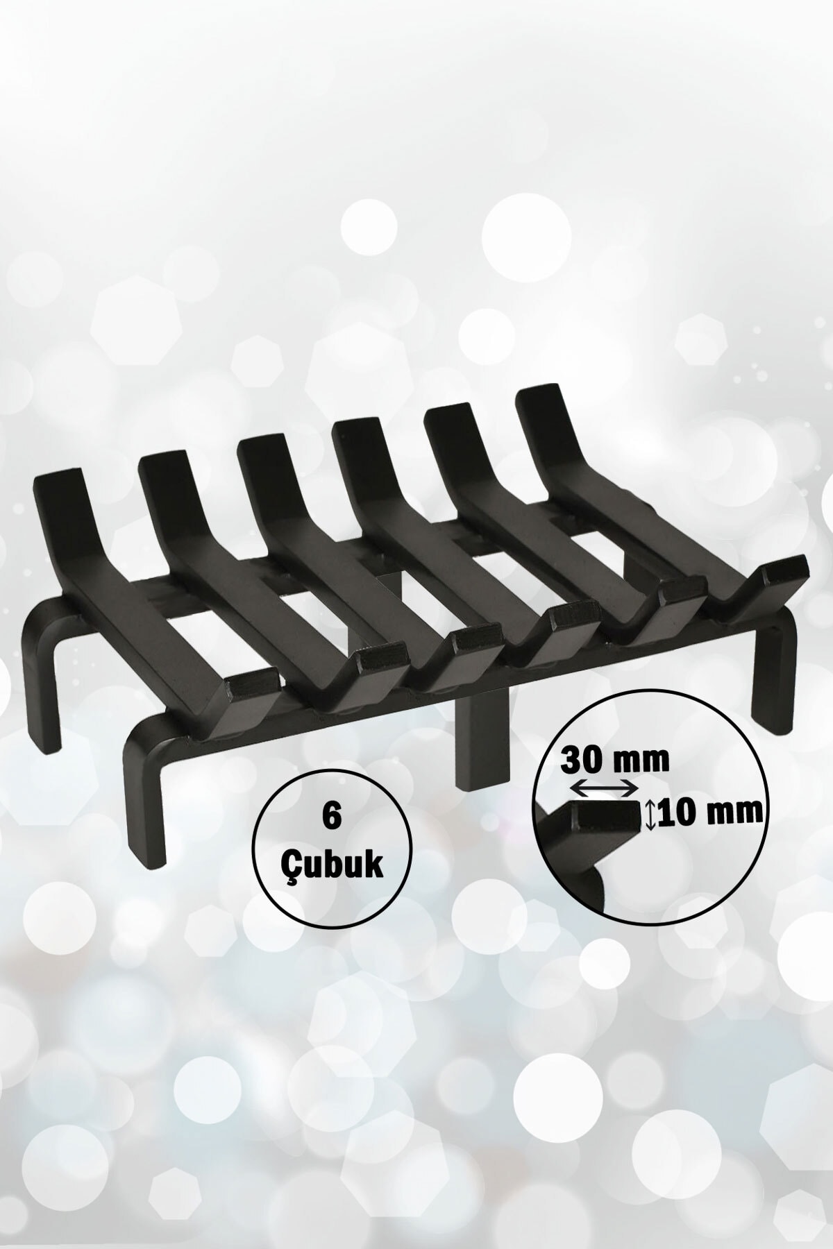 AKTEPE Group Şömine Izgarası 6 Çubuklu 36 Cm X 32 Cm Ekstra Dar Gözlü Izgara