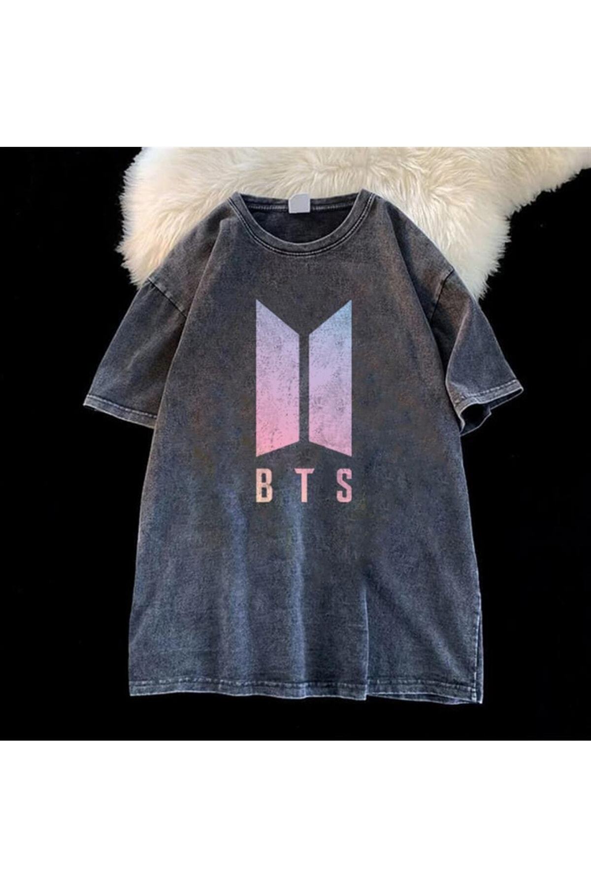 Touz-Унисекс винтидж тениска с лого на Bts и Harajuku Washed 2