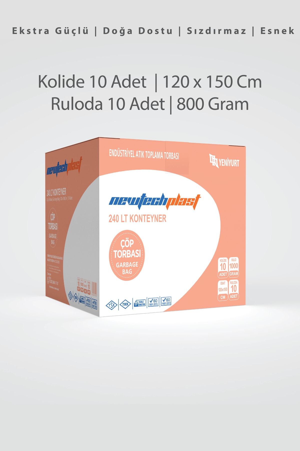 Newtechplast 240 Lt Konteyner 120x150 Cm 800 Gr. Çöp Poşeti-torbası(koli) ntp121