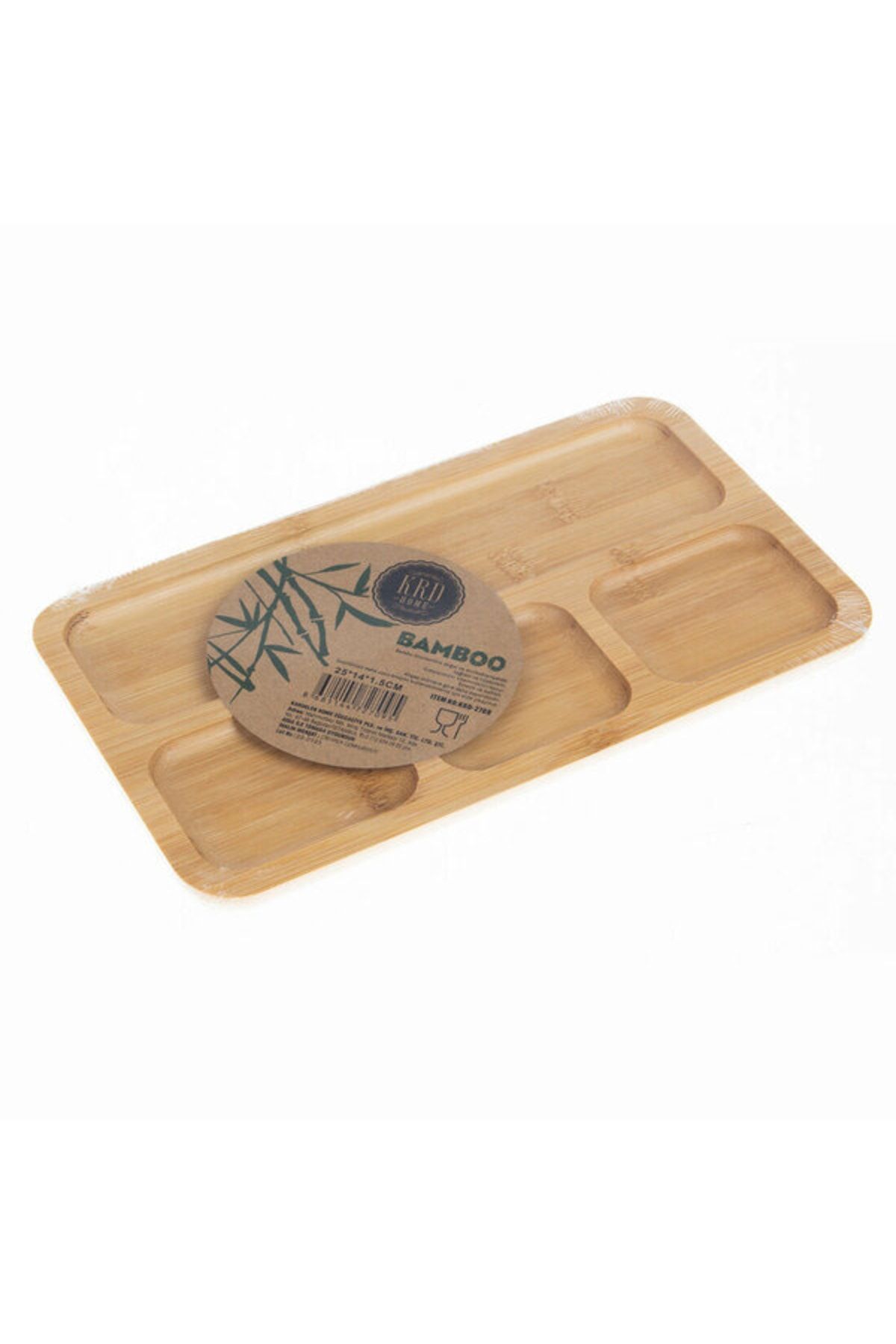 KRD Home Sunumluk Bambu 4 Bölmeli 25x14x1.5 Cm Krd-2709