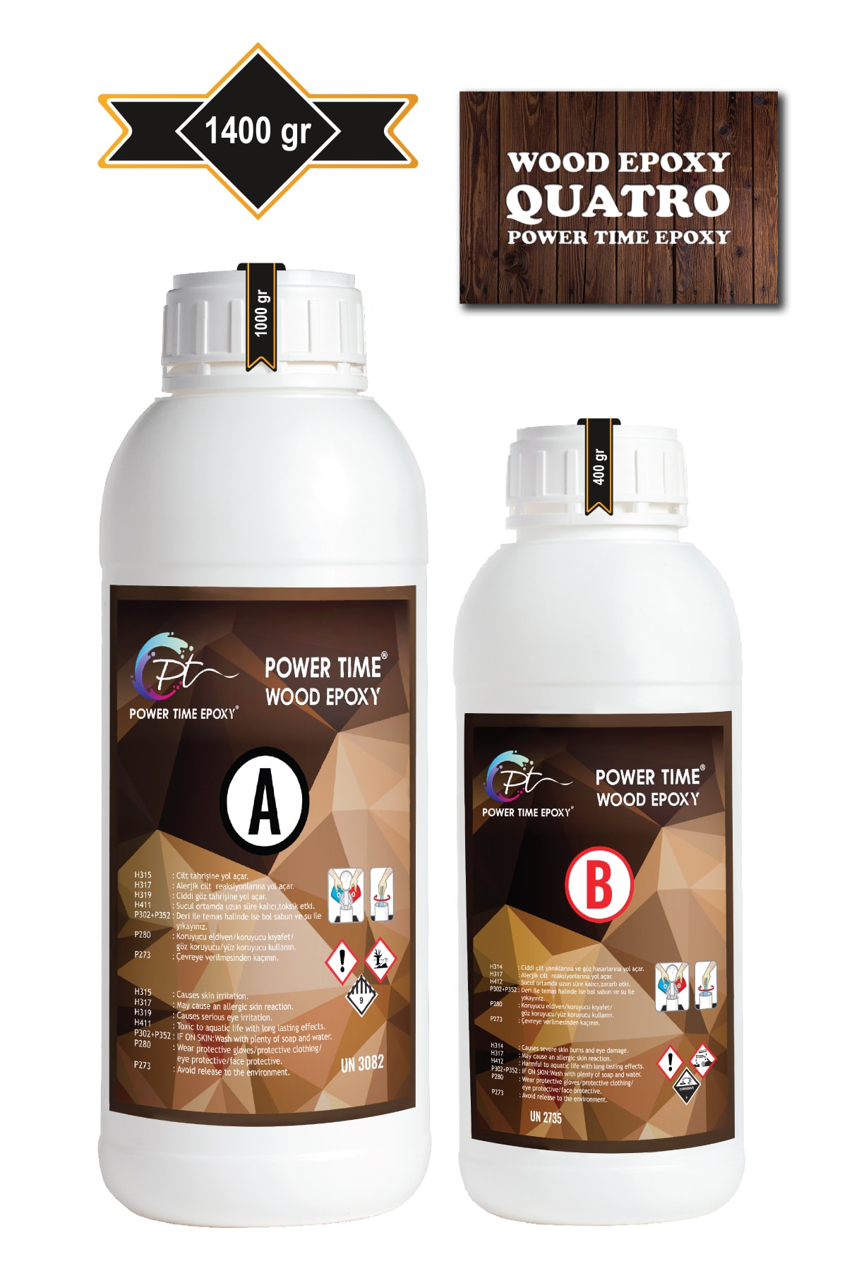 POWER TIME EPOXY 1400 Gram Wood Epoxy Quatro Mg Yeni/ Kalın Döküm