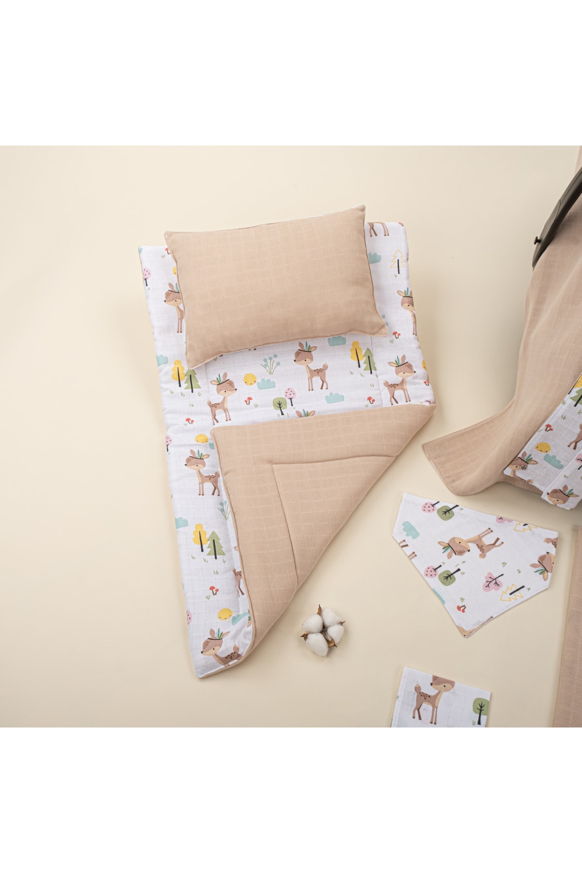 Yunikobaby 11 Parça Full Set Bej Müslin Ceylan fotoğrafı 3 (önizleme)