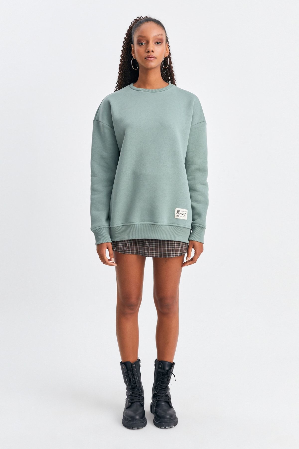 Northlight Sweatshirt Green Oversize Trendyol