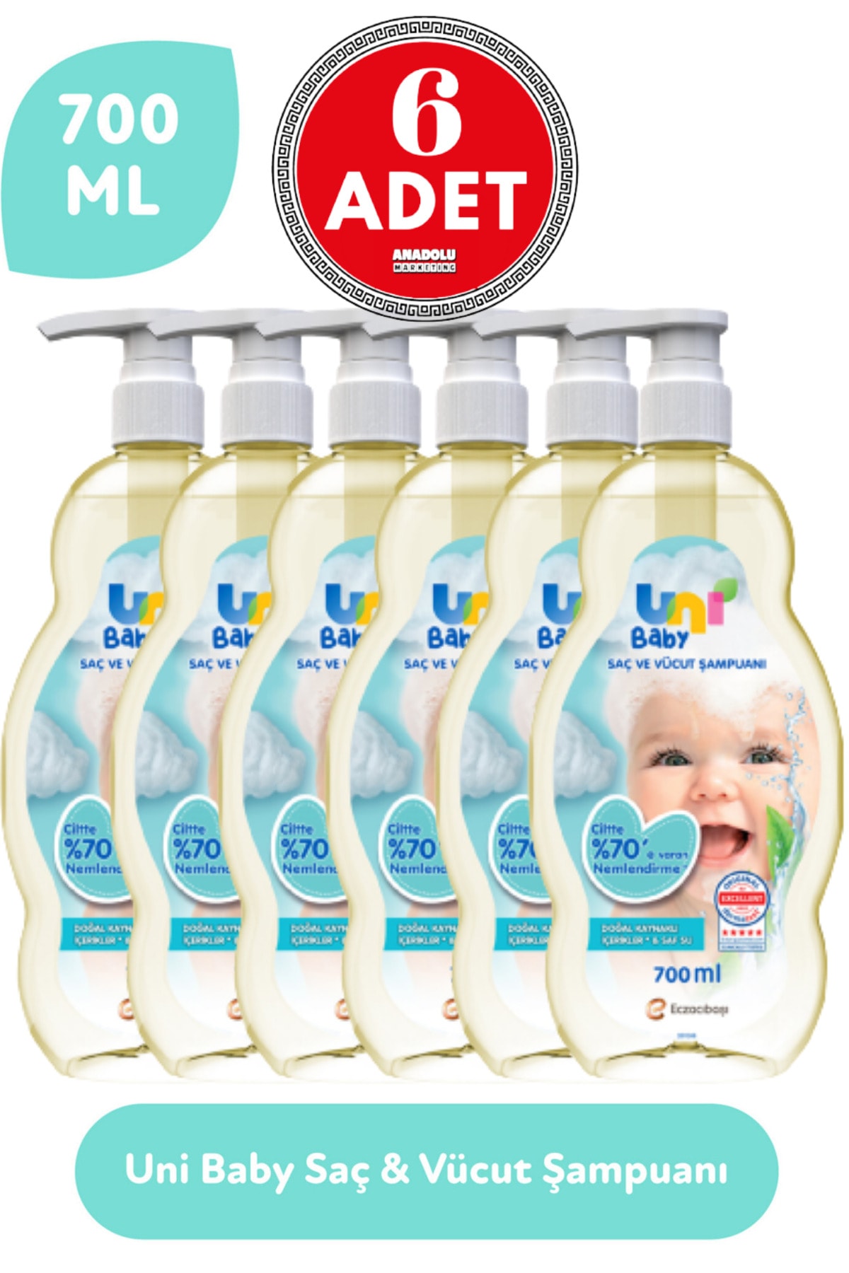 شامپو کودک و نوزاد  Uni Baby Şampuan 700 Ml 6