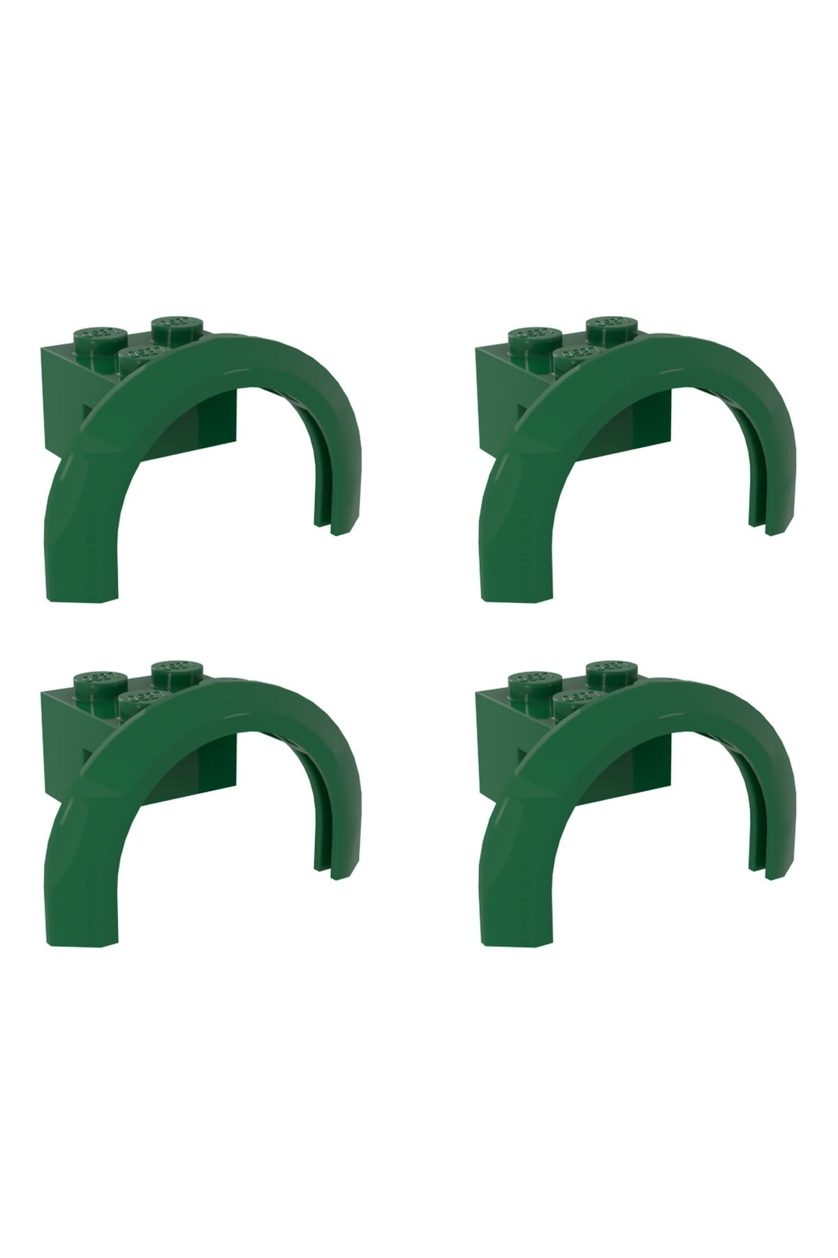 LEGO-Technic Custom Accessory Vehicle Mudguard 4 X 2 X 1 Long Mudguard Green 4 Pieces Will Be Sent 1