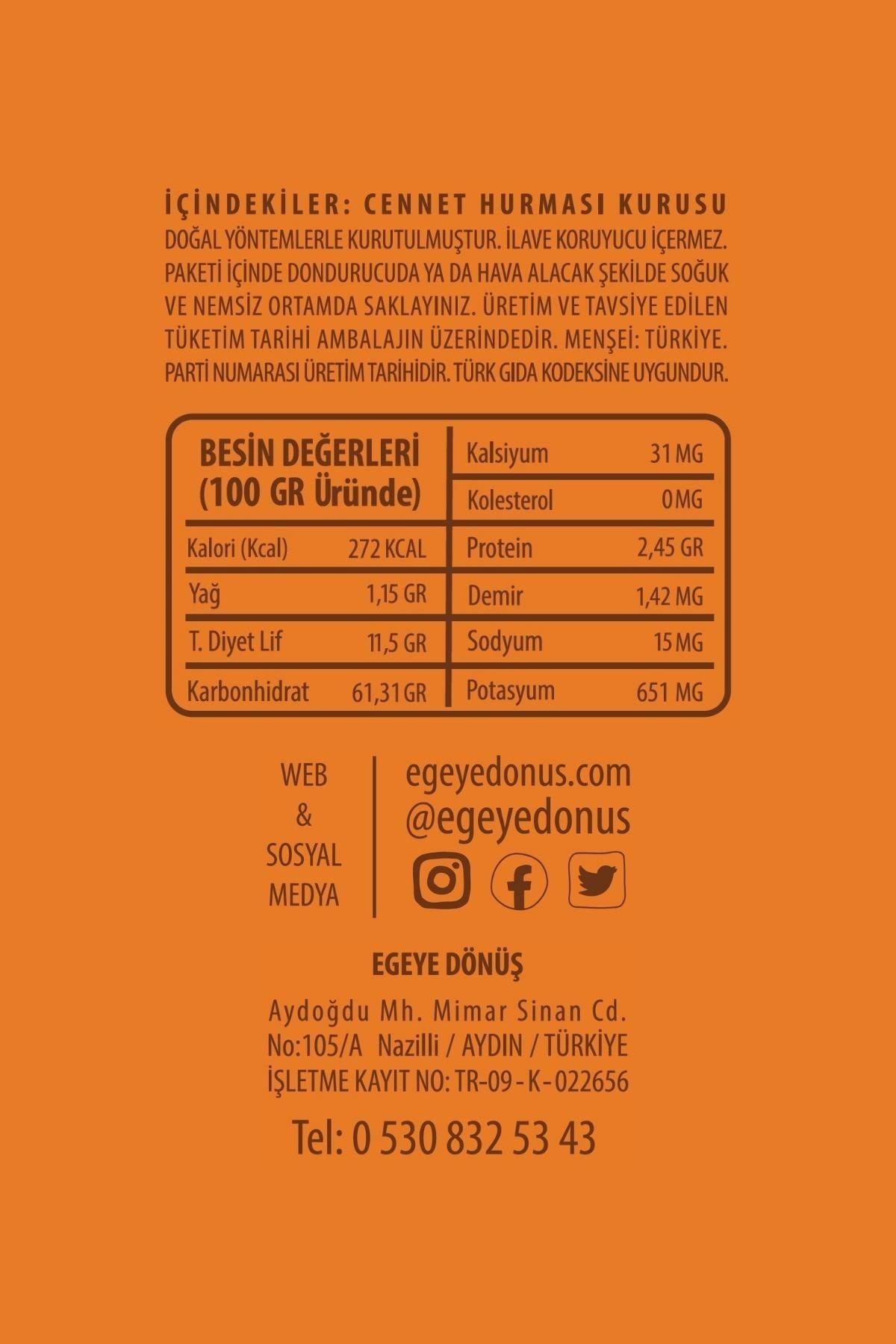 EGEYE DÖNÜŞ 1. Sınıf Iri Boy Cennet Hurması Kurusu Kuru Trabzon Hurması - Cennet Elması Kurusu - 1 Kg. ZO10563