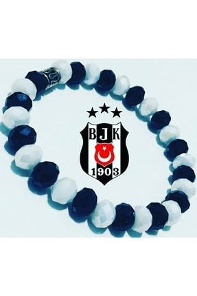 Beşiktaş Siyah Beyaz Kristal Bileklik Tasarım beşiktaşkristalbileklik03