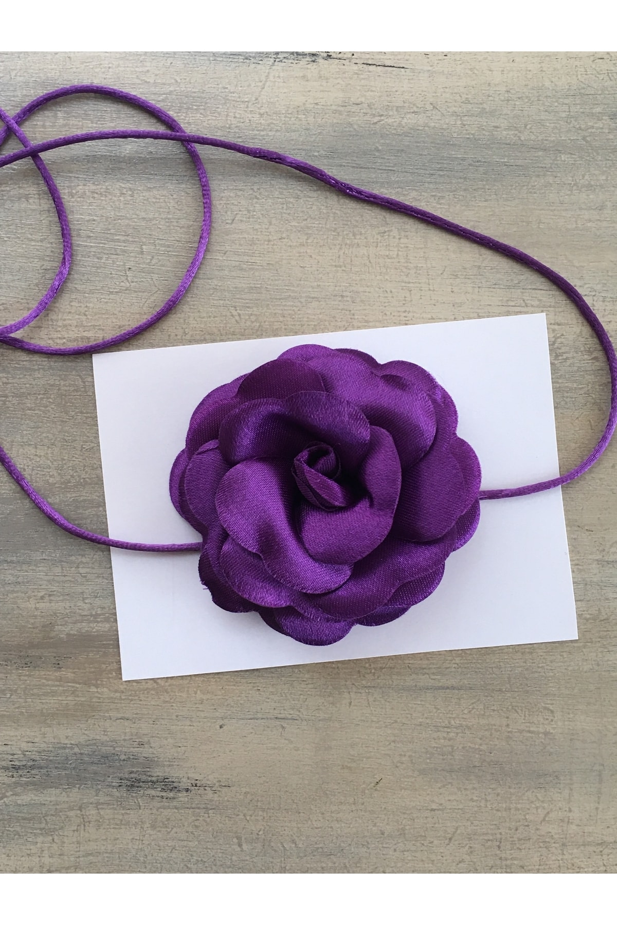 Rose Necklace/satin Flower Necklace (PURPLE)
