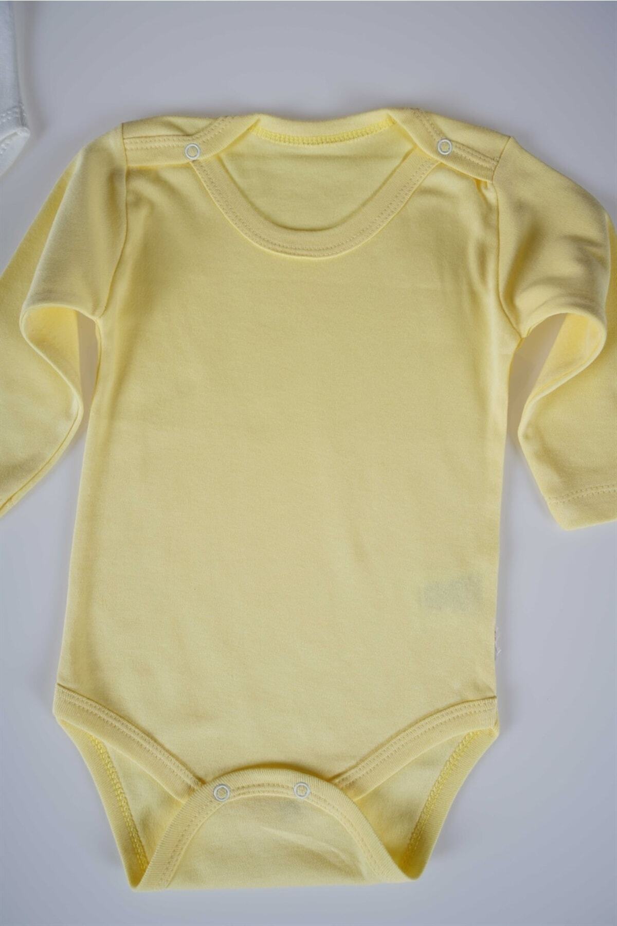 بادی نوزادی پسرانه – دخترانه زرد MİNİKO KİDS | MNKKDS-1553 اورجینال - تصویر 6