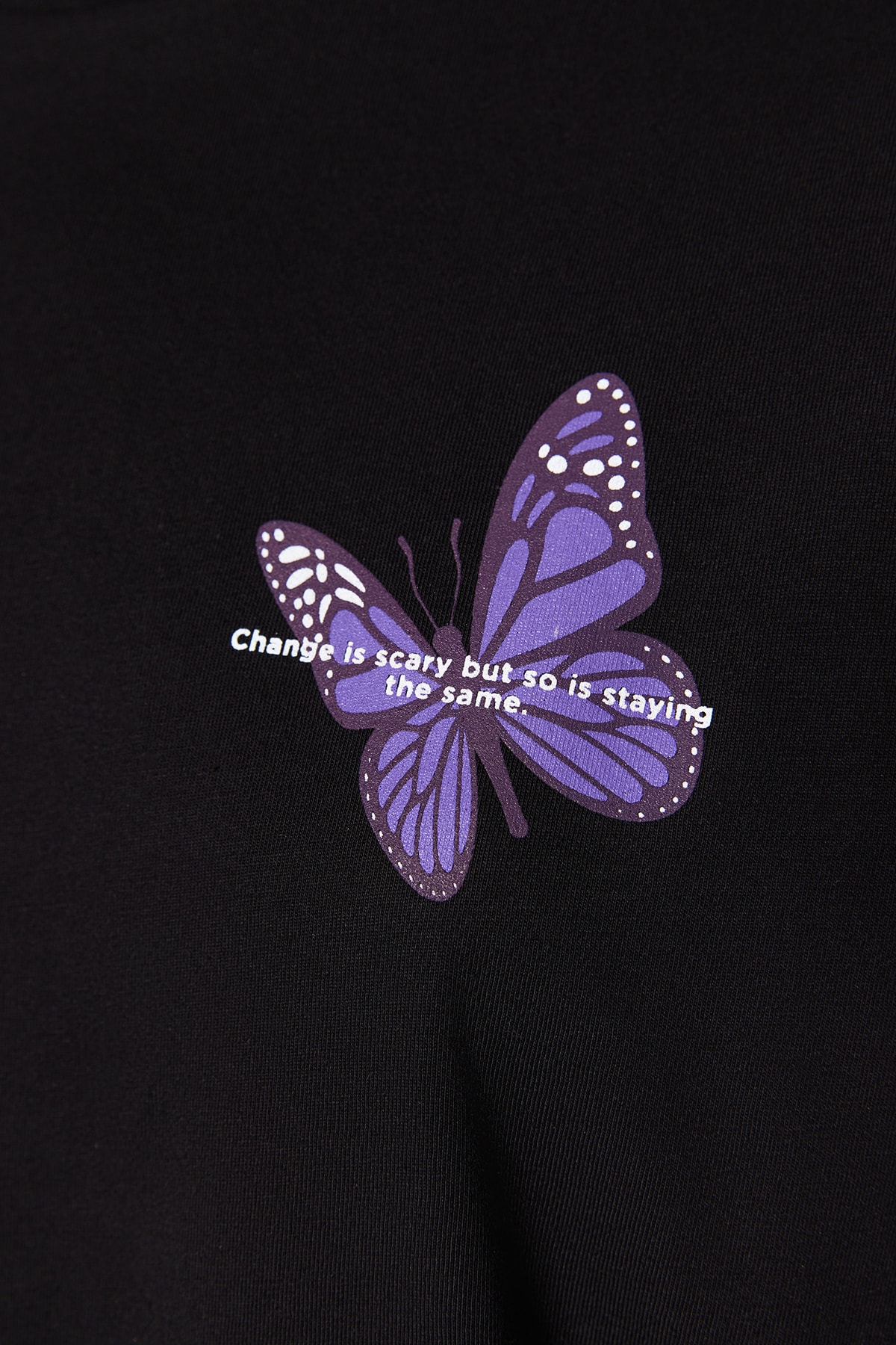 تي شيرت محبوك أسود 100% من القطن الأمامي والخلفي م...