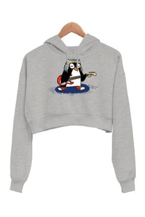 Pandalı Sweatshirt Kadın Crop Hoodie Kapüşonlu Sweatshirt TD314980