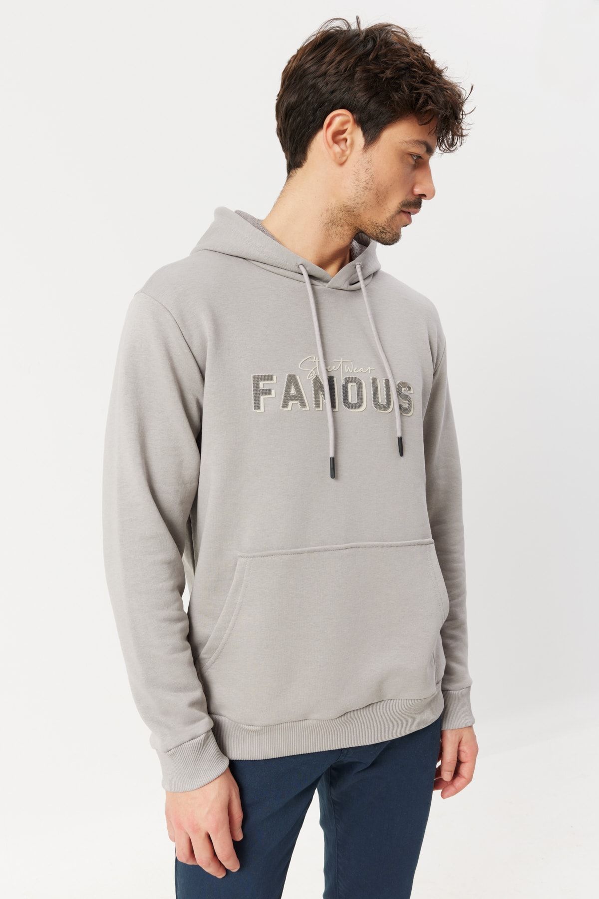 Slim fit grey sweatshirt hotsell