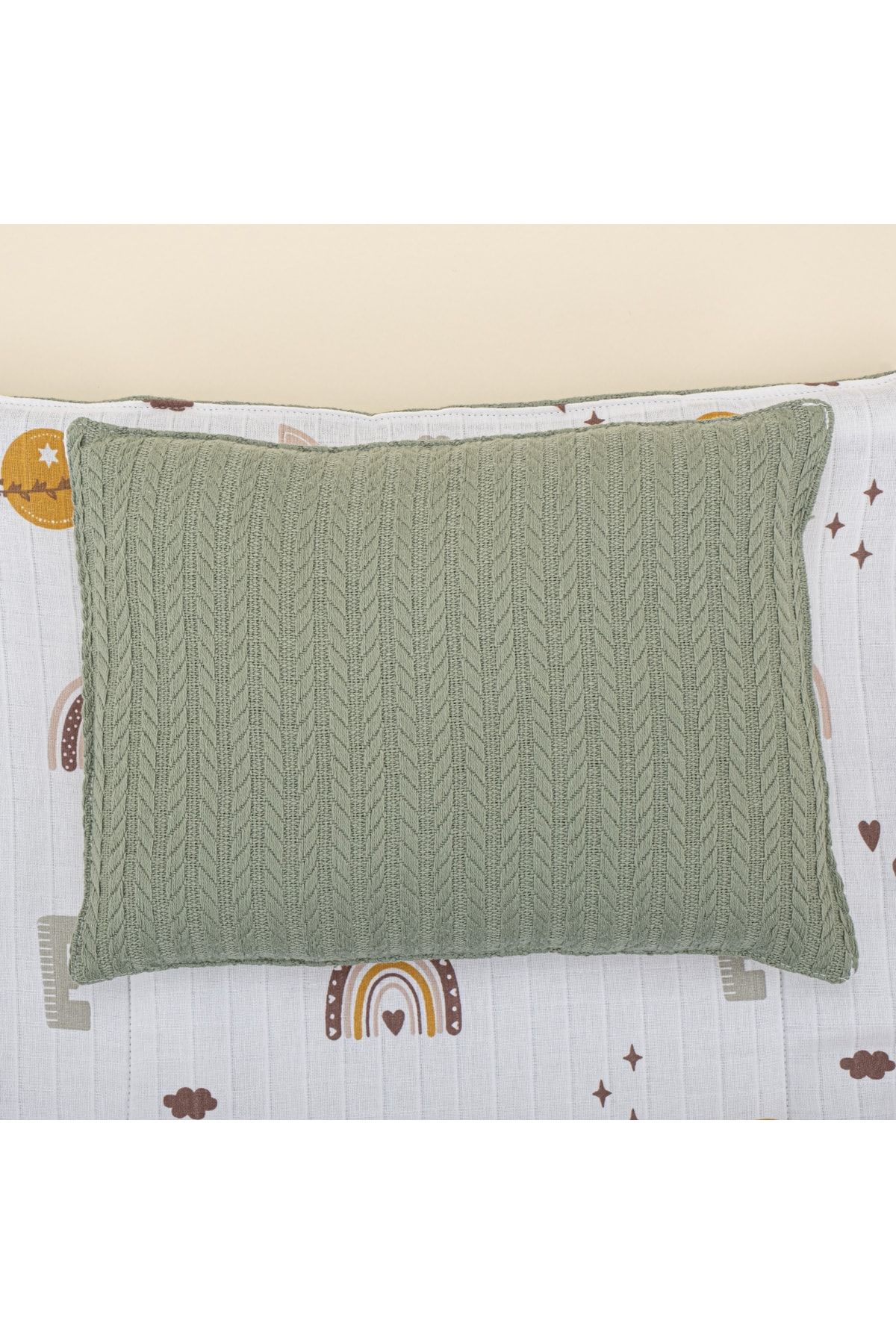 Yunikobaby Changing Mat And Pillow Dark Green Knitted Galaxy
