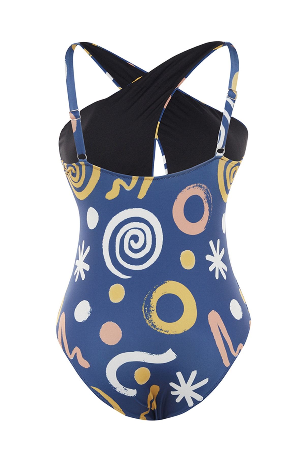 Trendyol Curve-Vícebarevné plavky Deep V se vzorem TBBSS23AM00019 8