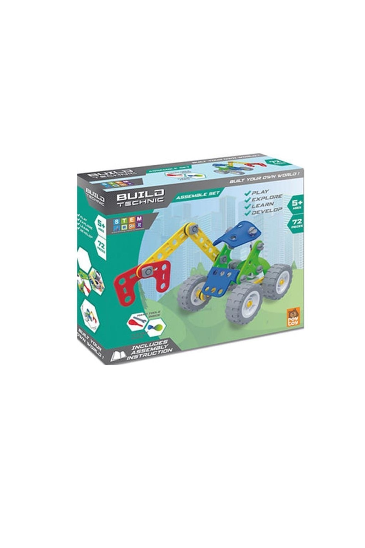 مجموعه ابزارهای بازسازی ۷۲ قطعه‌ای قیچی‌کِران برای بازی‌های DIY کودکان بالای ۳ سال