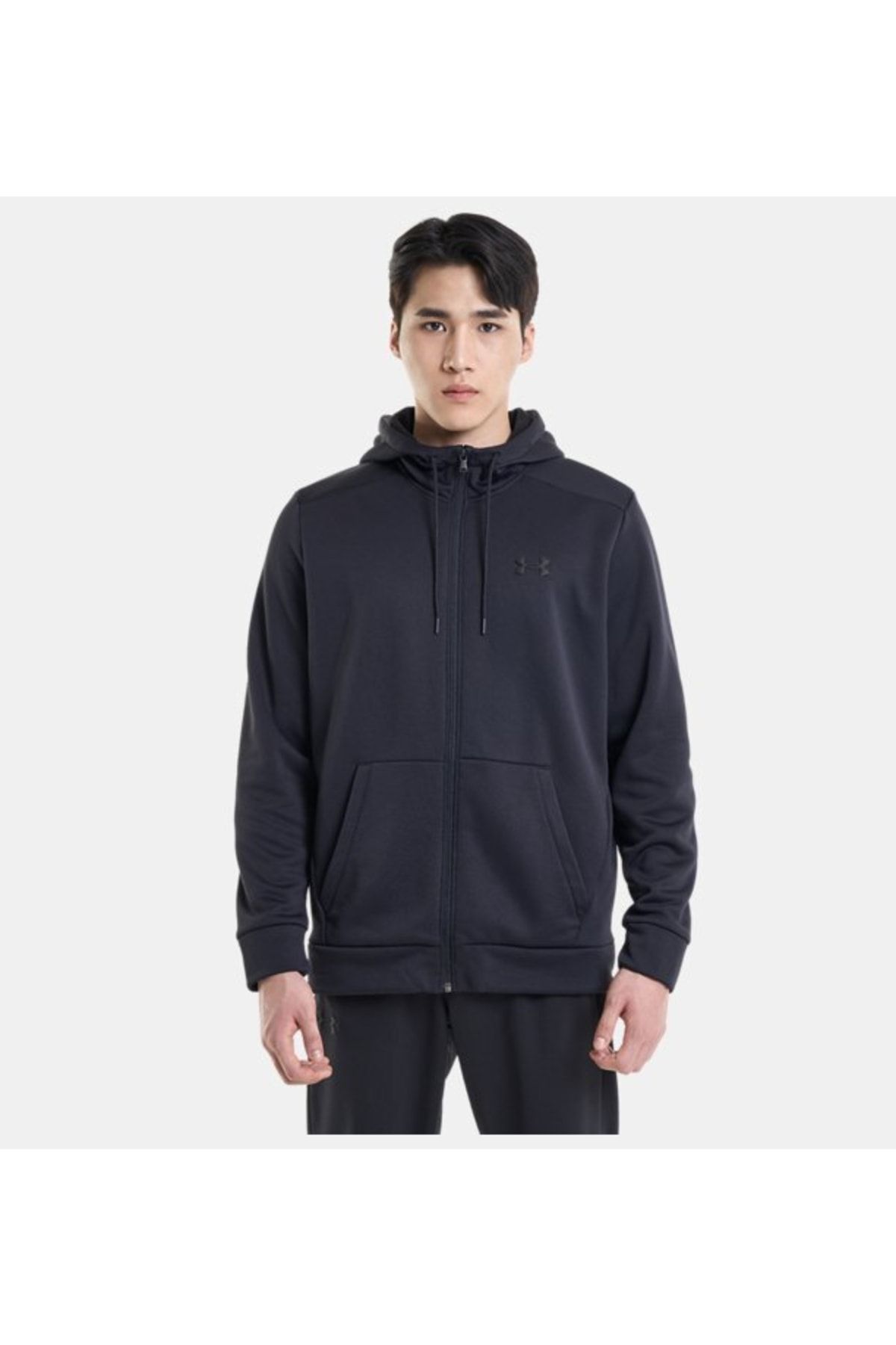 سویشرت ورزشی مشکی مردانه زره Fleece® Zipper Hasted Hooded Upper 1373357 001 Under Armour