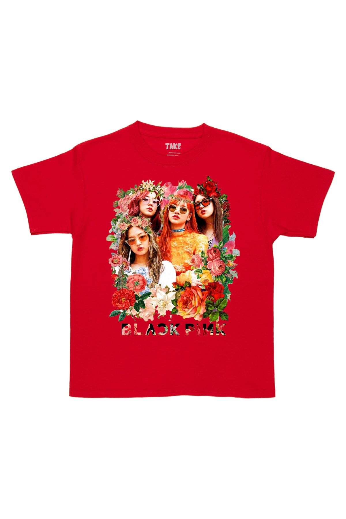 TakeTshirt Blackpink Flowers Kids T Shirt Red Trendyol