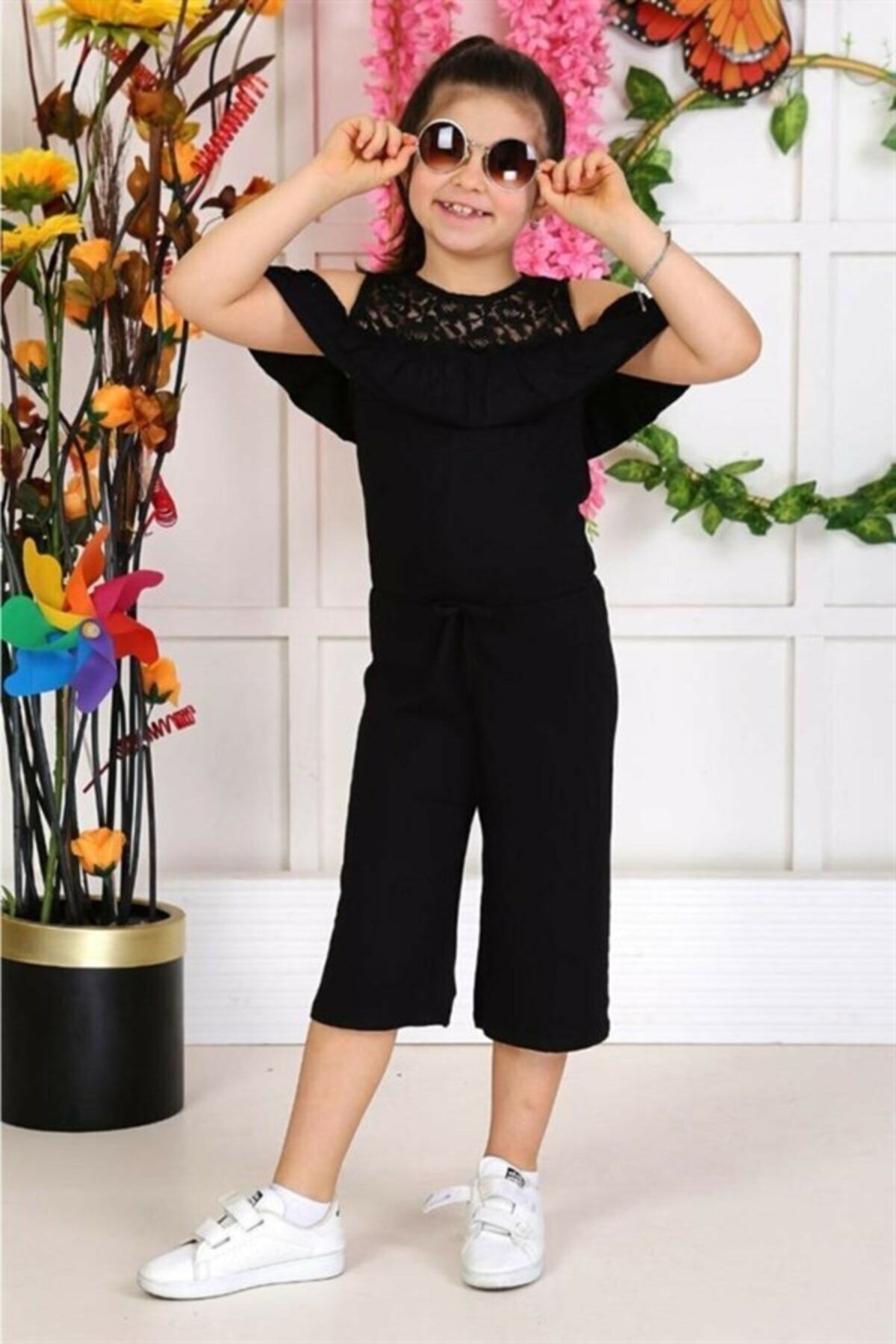 CiciTime ocuk Modas Lace Detailed Girl s Jumpsuit Trendyol