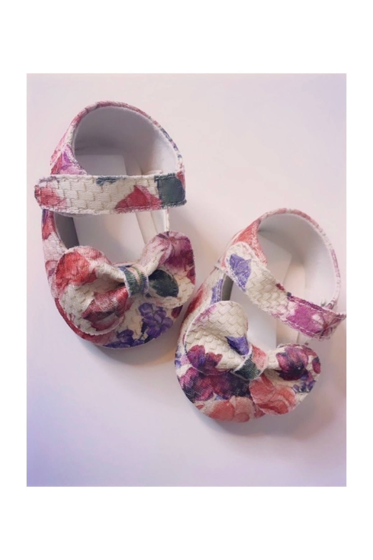 miemtasarım Pinky Çiçek Desenli Renkli Bebek Makosen Ayakkabı
