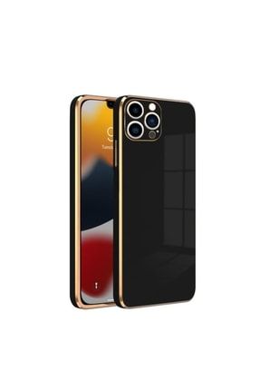 Iphone 12 Pro Max Uyumlu Golden Silikon Kılıf Siyah 2507-m444