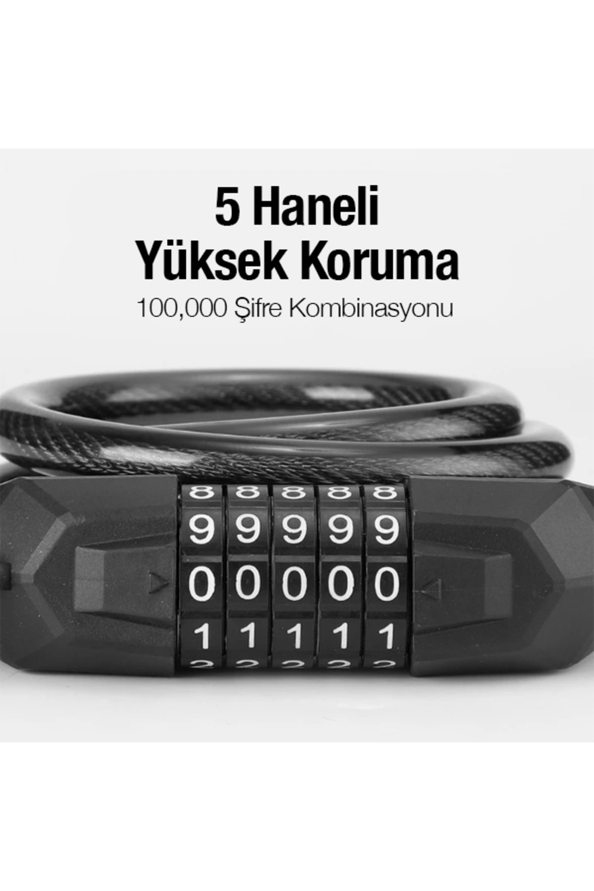 TeknoExpress Ultra Sağlam Anahtarlı Çelik Kilit Bisiklet Motosiklet Güvenlik Kilidi Bebek Arabası fotoğrafı 3 (önizleme)