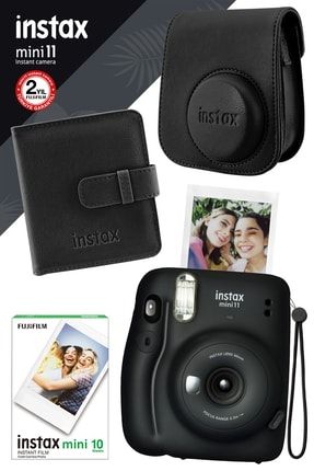 Instax Mini 11 Siyah Fotoğraf Makinesi Ve Kare Albümlü Hediye Seti 22 FOTSI00130-SET22
