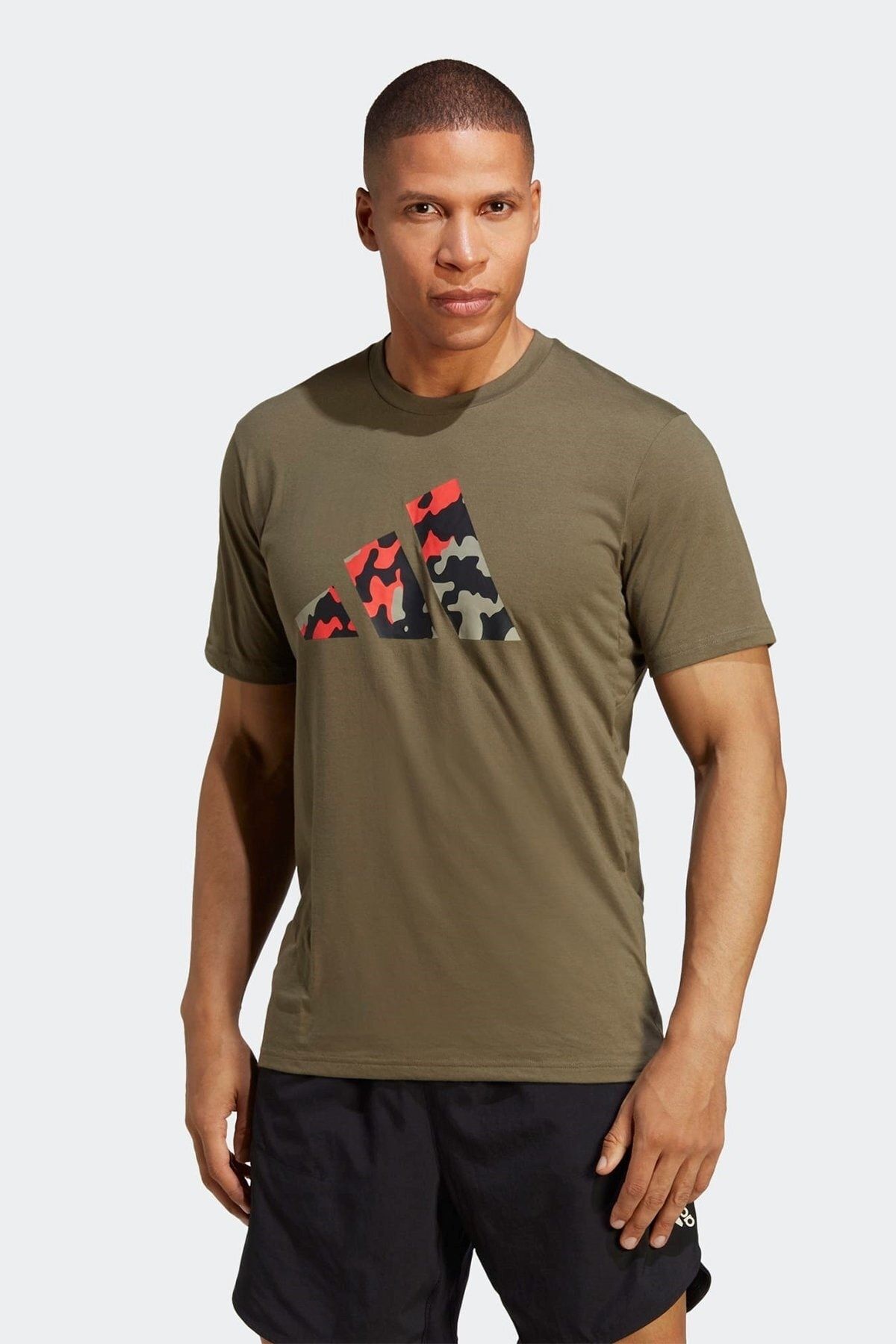 Khaki adidas top t shirt