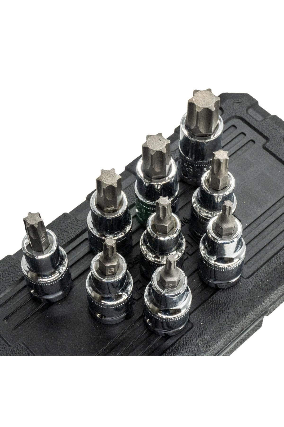Titi-5548 1/2'' Torx Bits Tip Socket Key Set 9 Pieces 4