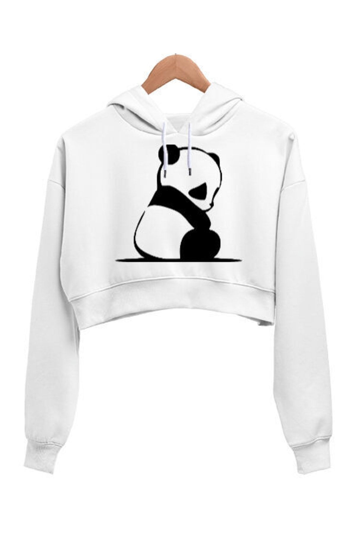 Panda crop hoodie clearance