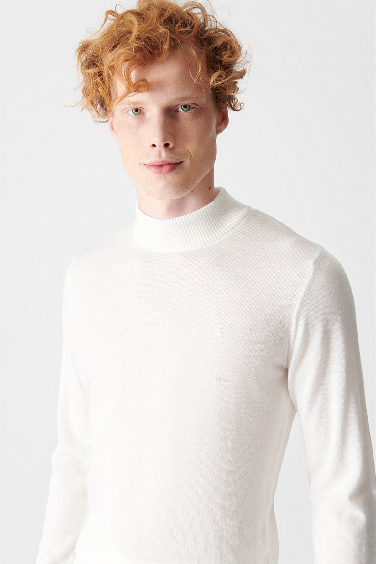 Avva Pullover Weiß Slim Fit Fast ausverkauft