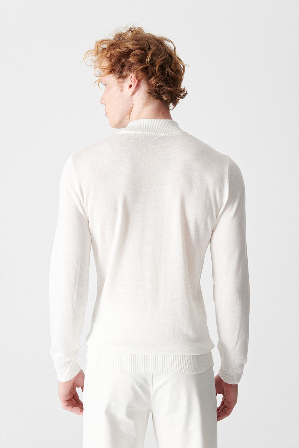 Avva Pullover Weiß Slim Fit Fast ausverkauft