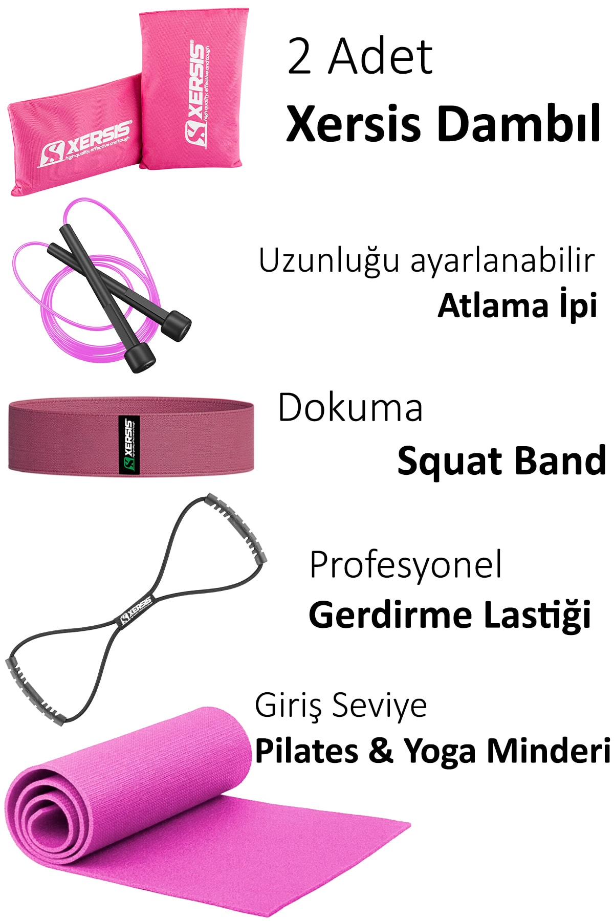 Xersis Basic Set Pilates Seti Yoga Egzersizleri Fitness Ekipmanları ZR9601