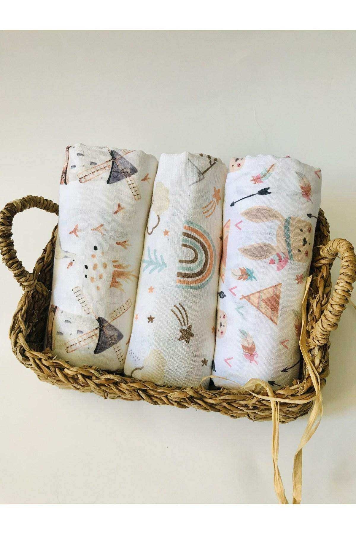 3 Pieces 110x110 Multipurpose Muslin Cloth Blanket