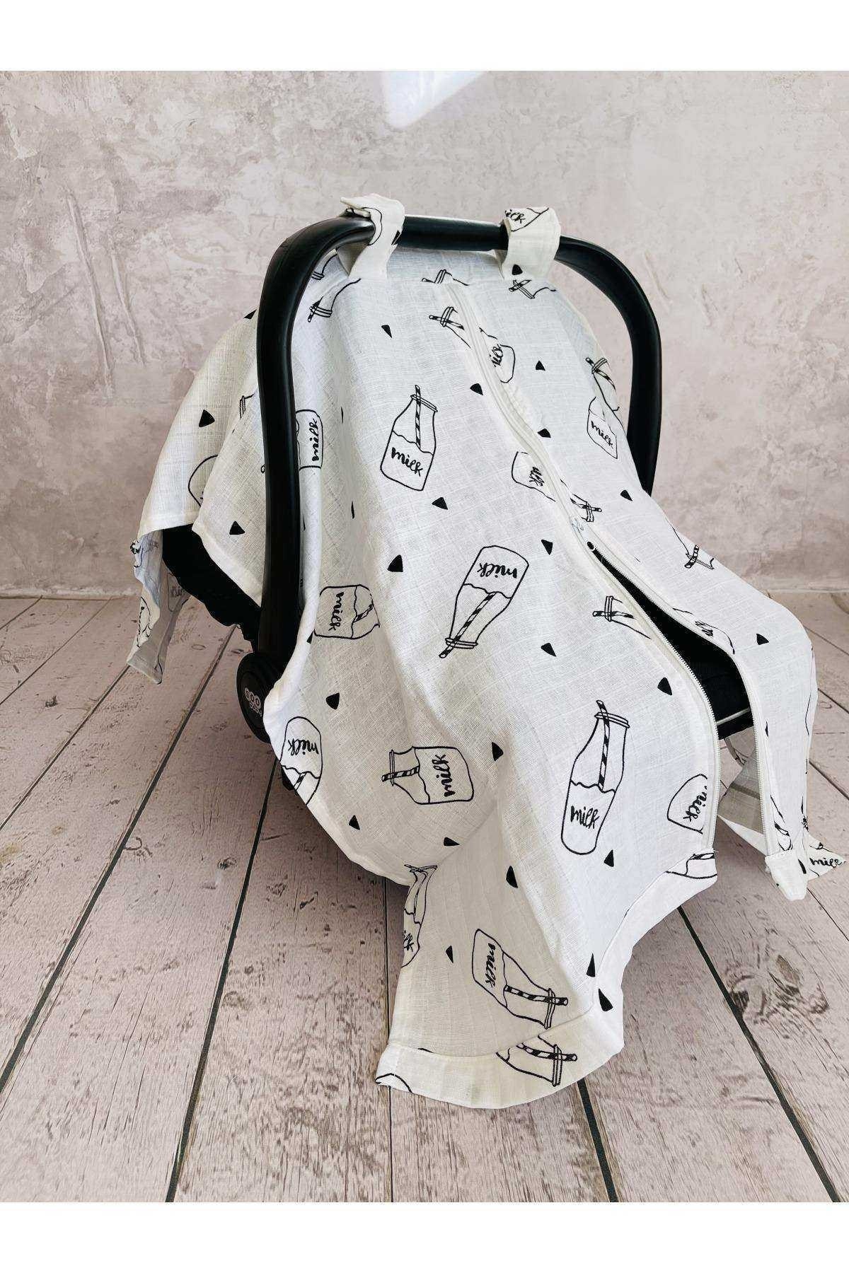 JUNİPERUS Milk Müslin Puset Örtüsü Fermuarlı fotoğrafı 2 (önizleme)